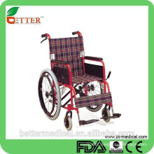 hight light red steel wheelchair with drop back function